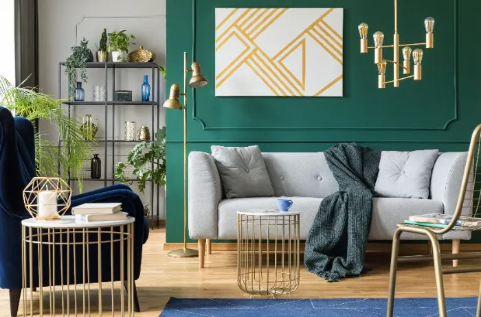 bold green accent wall
