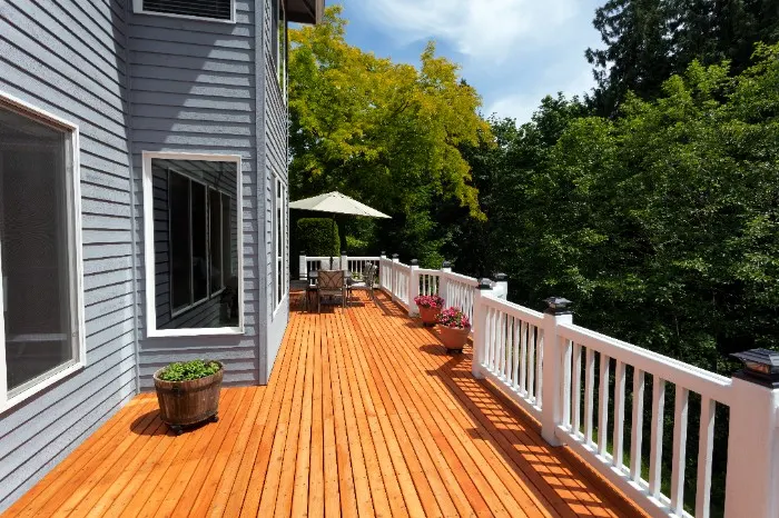 Deck attached to the house.