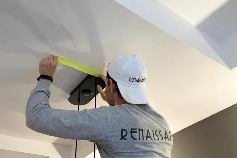 Tape any fixtures before to paint a ceiling