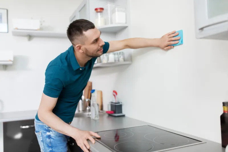 Use washable paint on kitchen walls, it will be easy to wash them