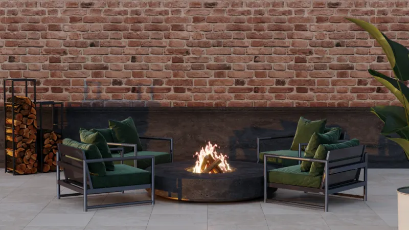 Brick fireplace with gorgeous by staining the bricks