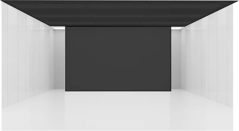 Dark painted accent wall to elongate the space
