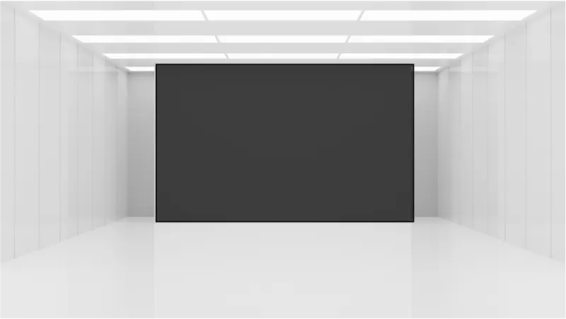 Dark painted accent wall to shorten the space