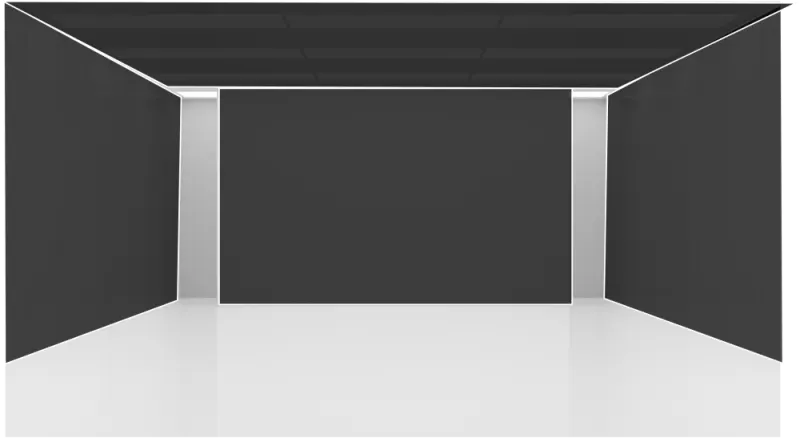 Dark painted accent wall to decrease the space