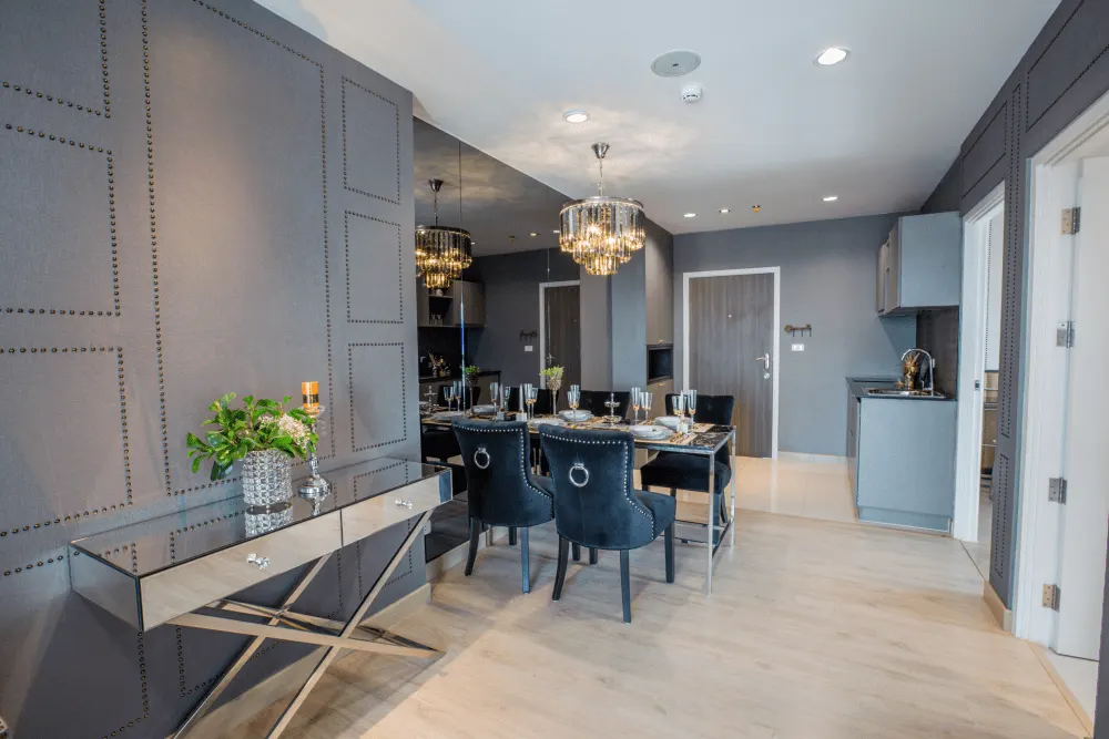 Monochromatic combination in living room