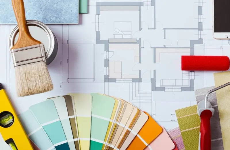 A colour ideas stuff on a blueprint.