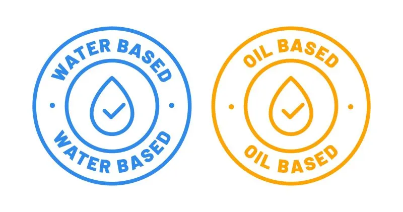 Water based and Oil based icons.