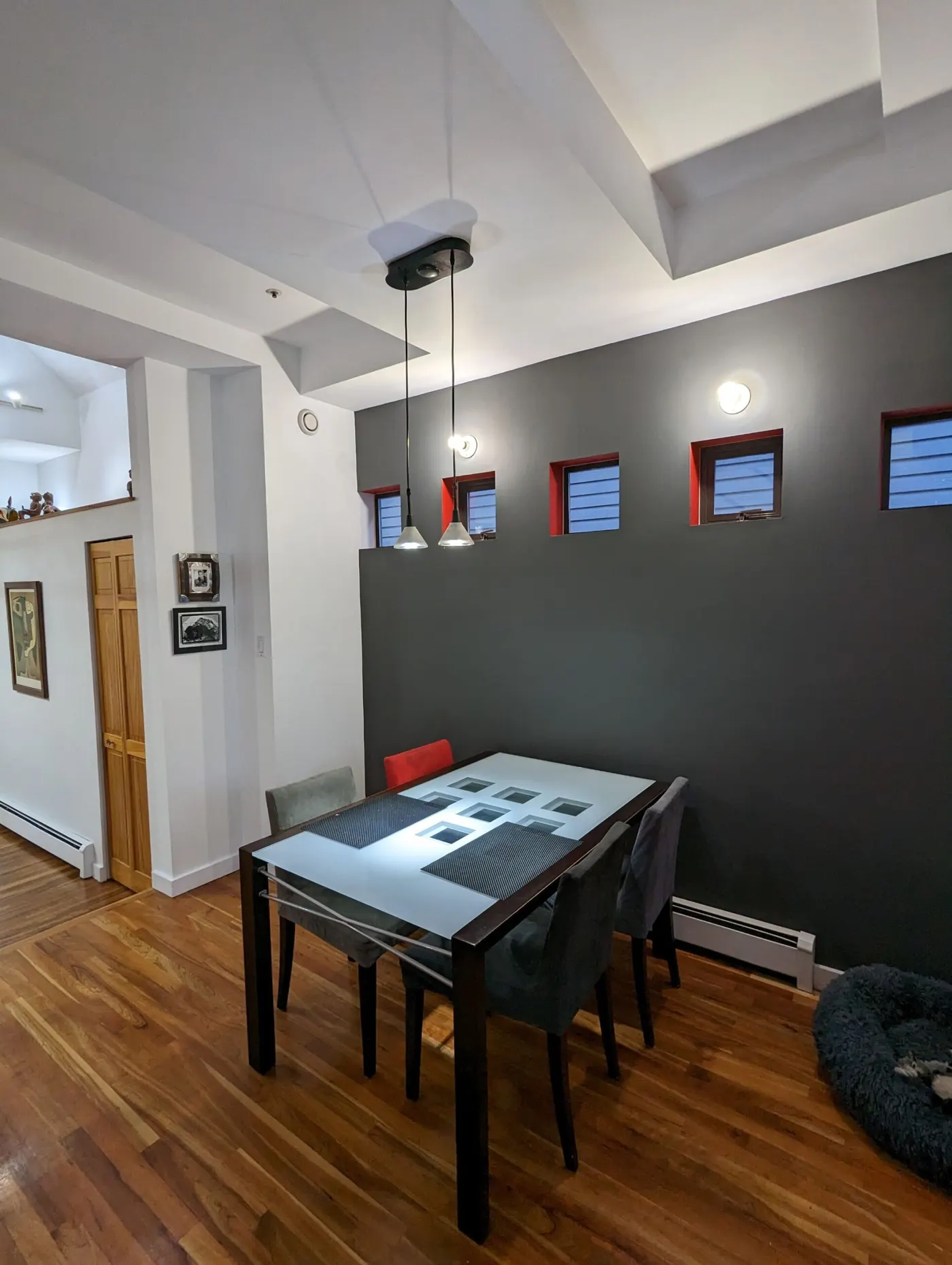 Freshly painted dining room.