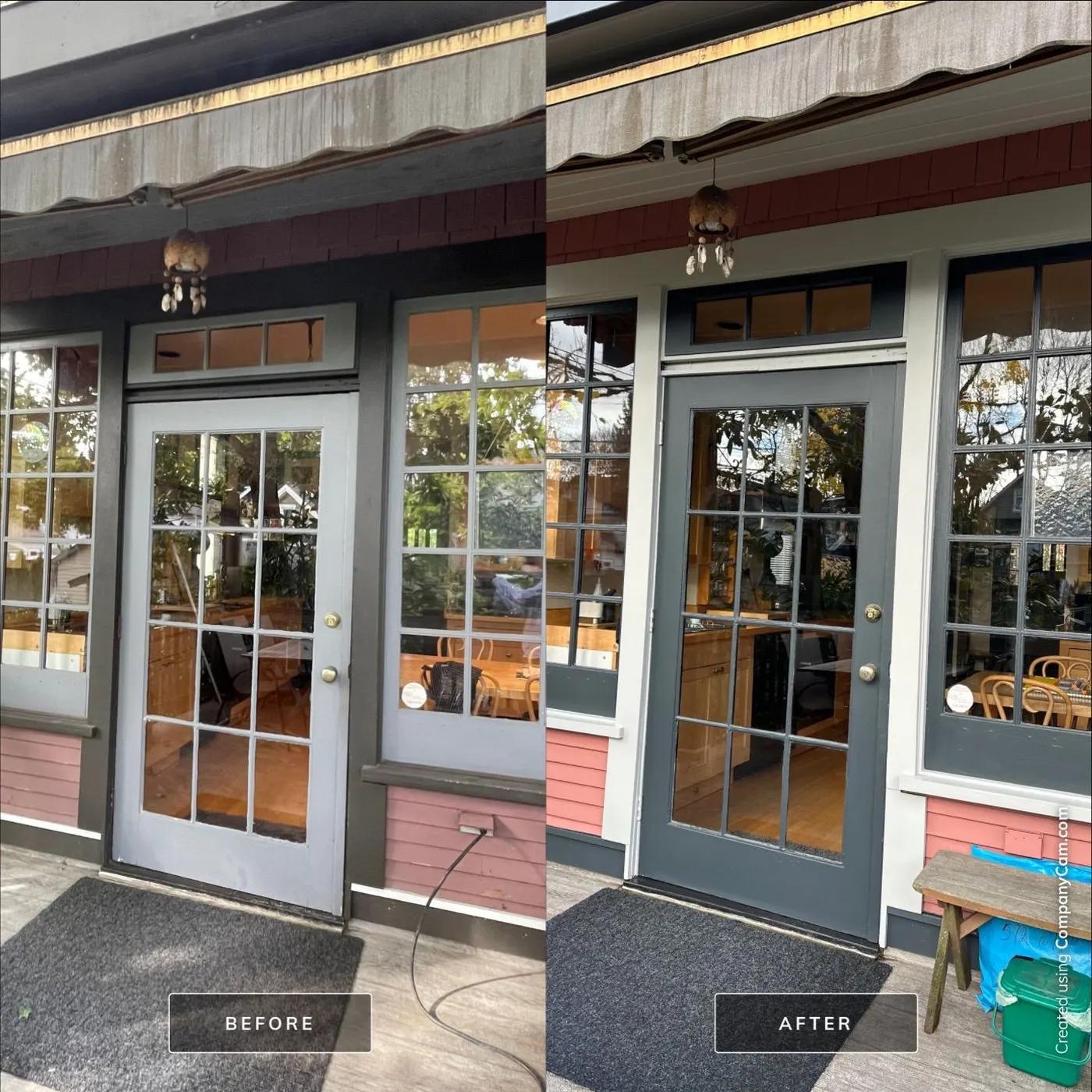 House front with a new exterior door installation and improved curb appeal