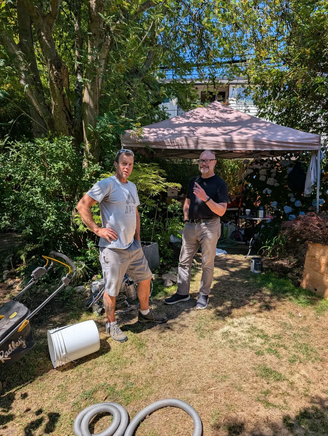 Renaissance Painting crew members on site for a Vancouver, BC duplex exterior painting project