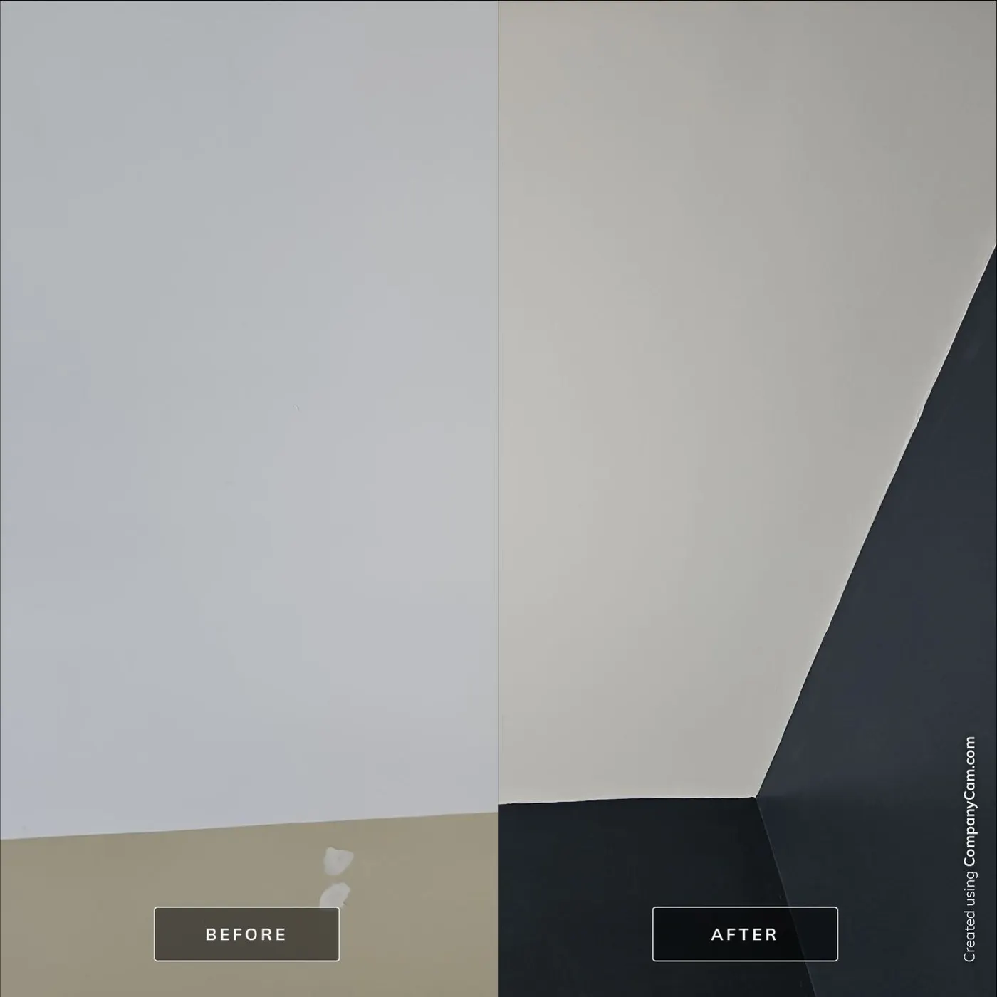 Before and after wall color transformation in a Vancouver, BC bedroom painted by Renaissance Painting