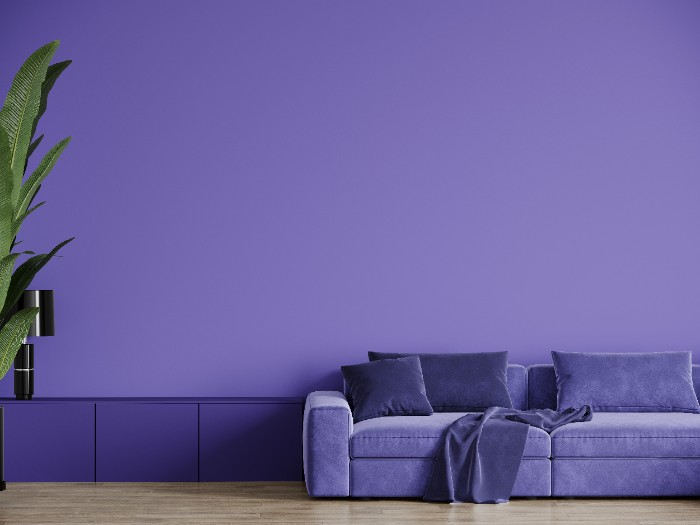 What can I put on the wall behind my couch? Synchronicity is a great option: Pick the same fabulous colour as your couch to promote relaxation and peace.