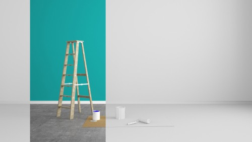 Ladders and tools used by painters