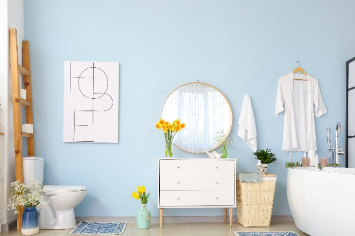 The color blue on your walls creates a serene atmosphere.
