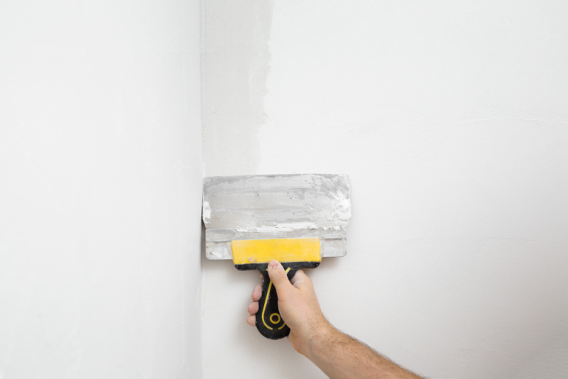 Prepare corners by filling holes or imperfections before painting