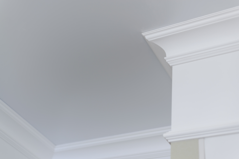 Talking about ceiling paint, crown molding will increase the final cost