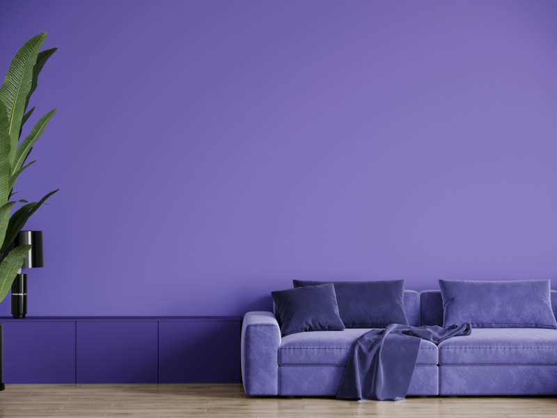 Purple living room example