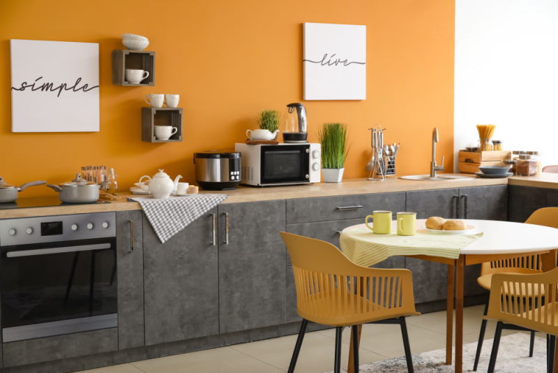 Luxurious and exotic orange kitchen