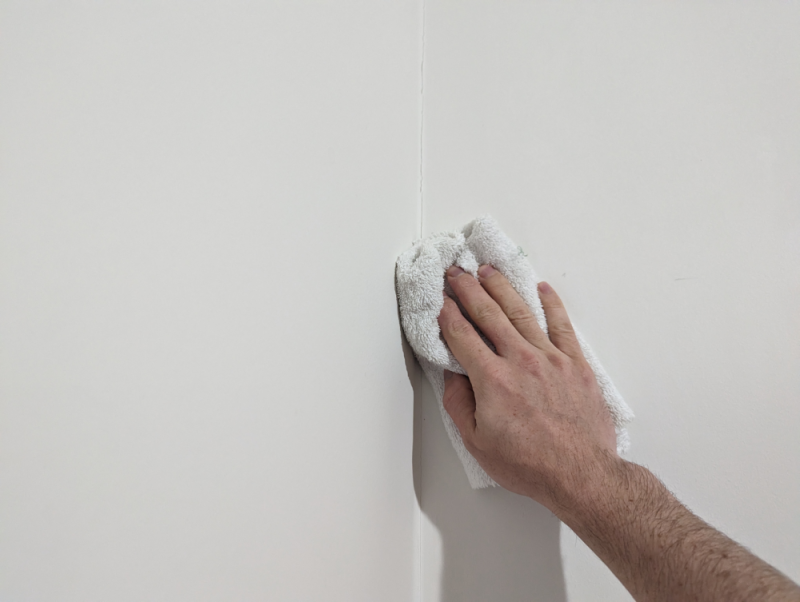 Be sure to clean the corner and any adjacent surfaces before beginning your painting project