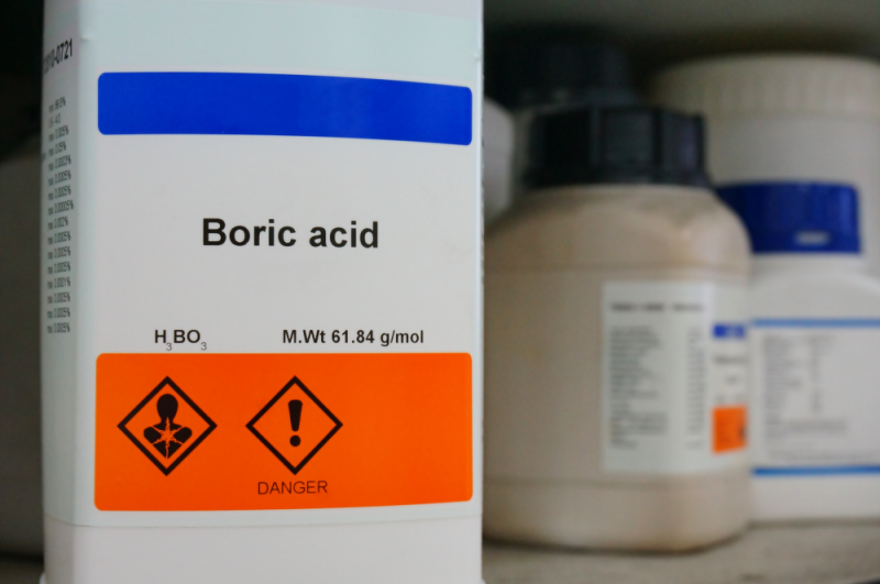 Wear gloves and safety glasses when you applying boric acid 