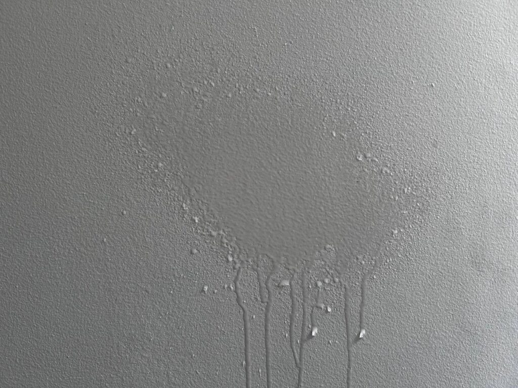 A wet stain on the beige wall. - Renaissance Painting A wet stain on the beige wall.