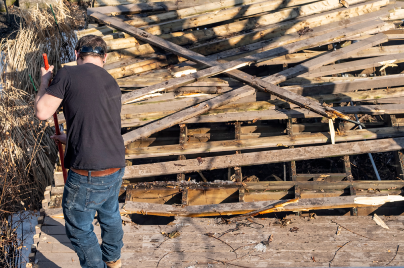 Deck repair : If your deck is displaying signs of severe degradation, then it may be time to replace it.