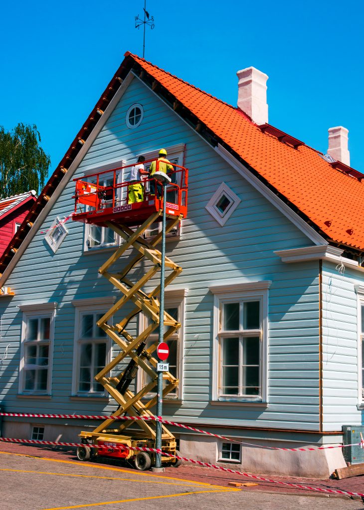 Lifts are a viable option when painting higher levels of your home