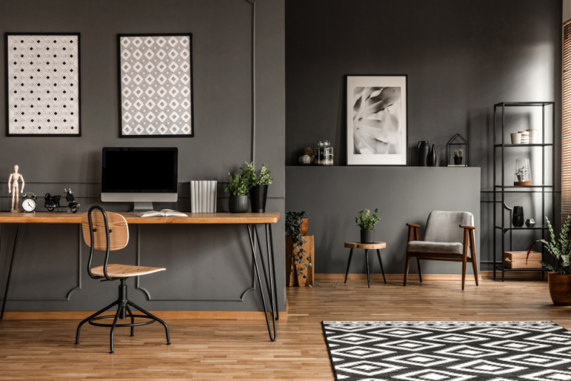 Bring neutrality, elegance and balance with the colour grey in your study room.