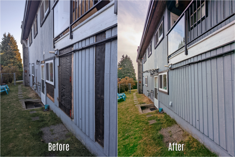 Before and After of a siding project
