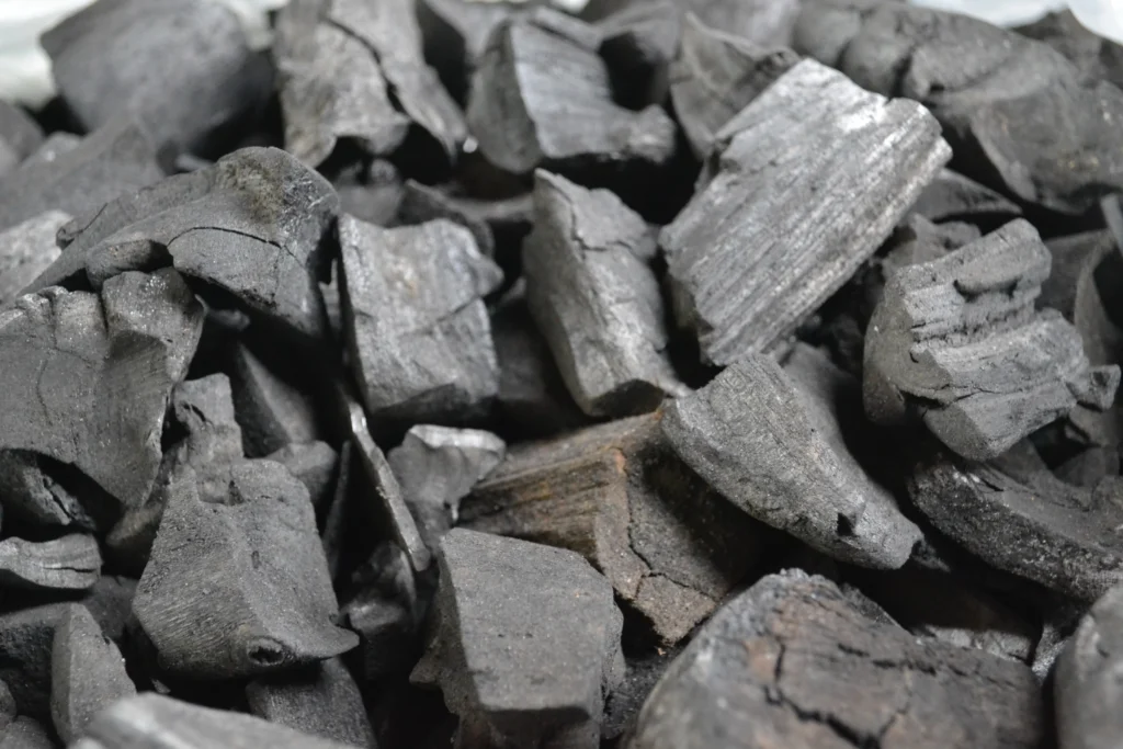 Charcoal briquettes. Charcoal briquettes.