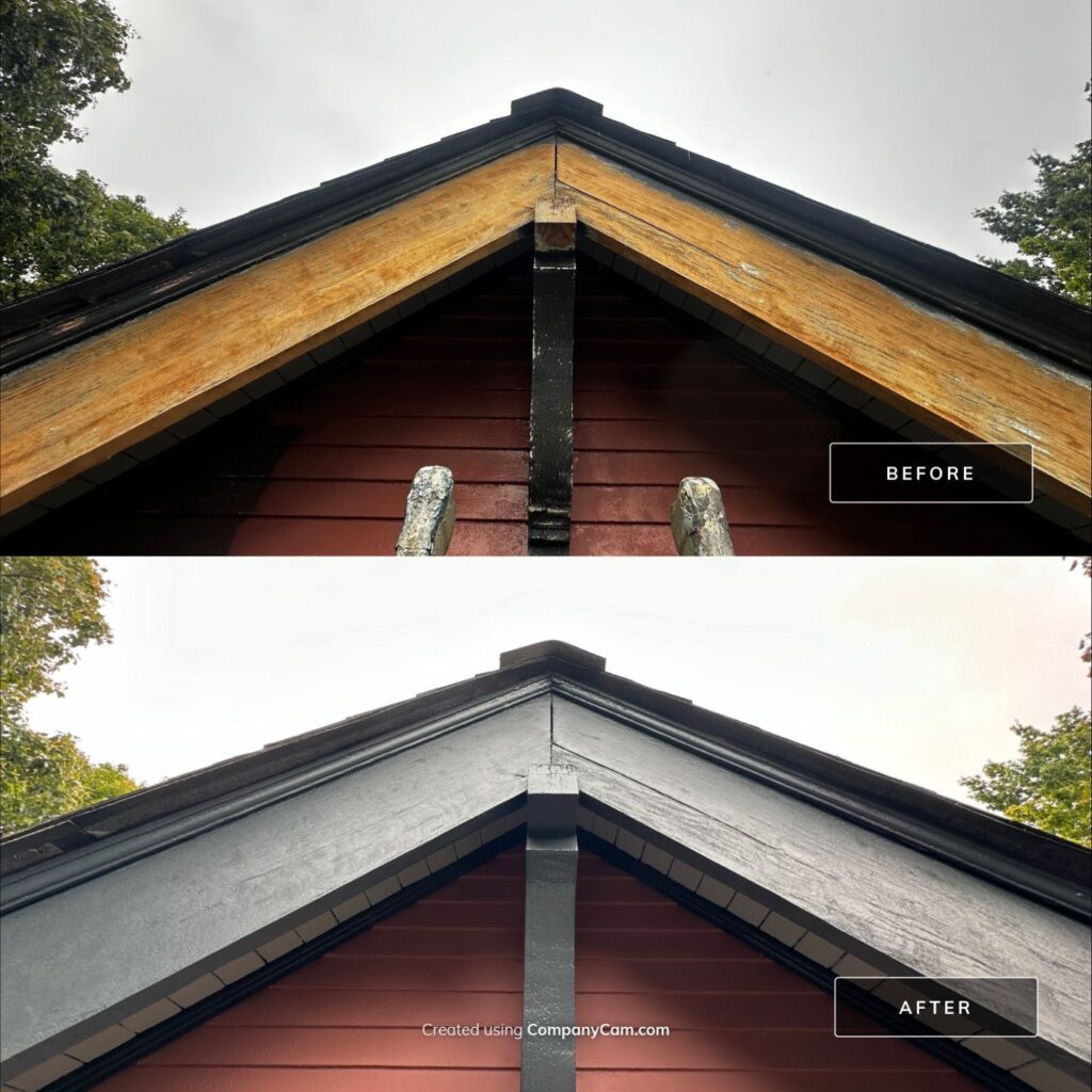 Roof Before and After restoration.