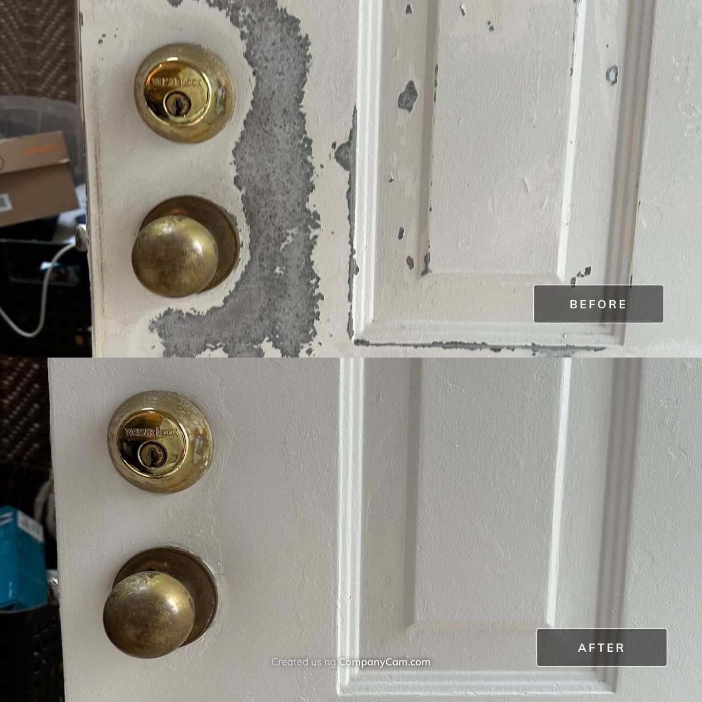 Back Side of the white door Before and After