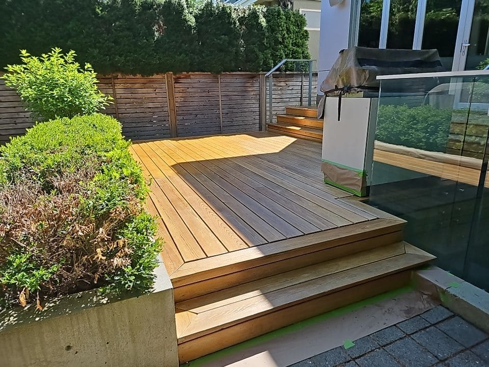 Wooden deck staining and maintenance