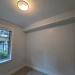 Freshly painted room with modern ceiling light, white walls, and window after interior renovation