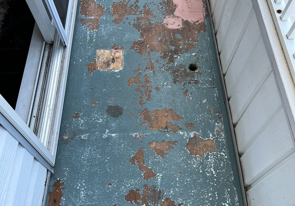 Damaged deck and sidewalk, professional deck repair